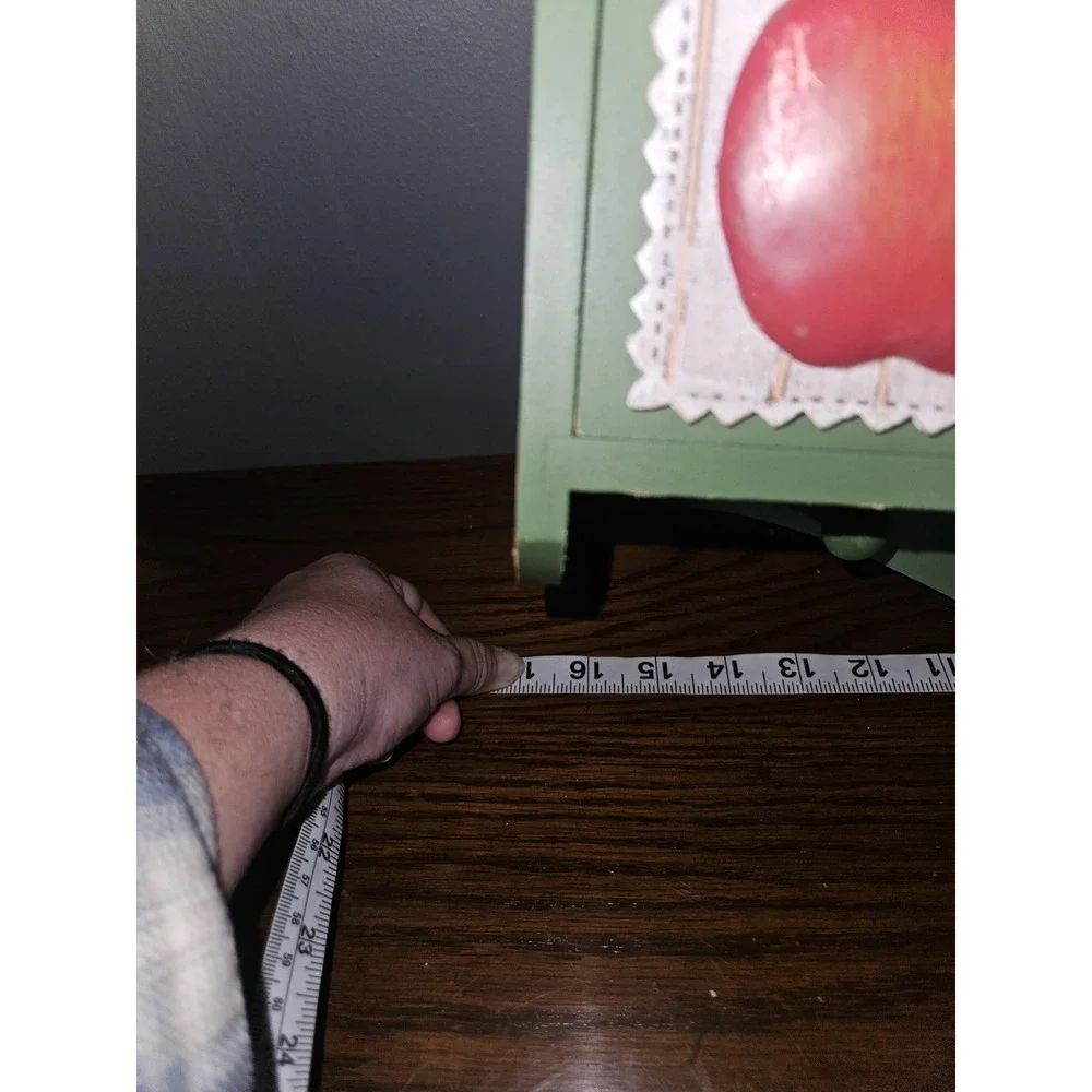 Vintage Wood Wall Shelf Apple Decor Country Kitchen Organizer Drawer